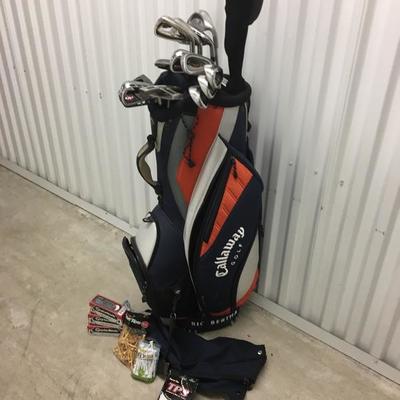 High end Golf Club Set Includes Calloway Irons, Balls and Bag