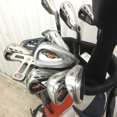 High end Golf Club Set Includes Calloway Irons, Balls and Bag