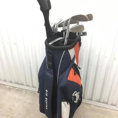 High end Golf Club Set Includes Calloway Irons, Balls and Bag