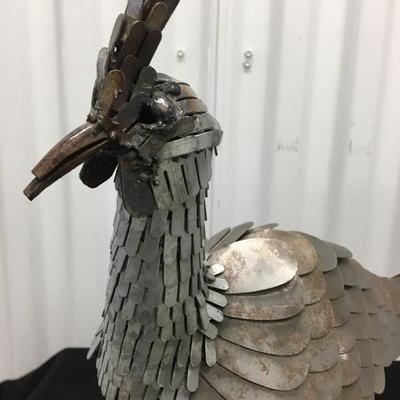 Metal Recycled Art Rooster Sculpture