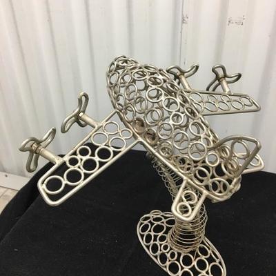 Metal Recycled Art Airplane Sculpture