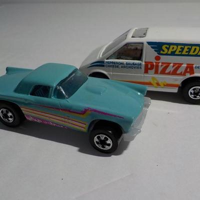 T-Bird and Pizza delivery truck.