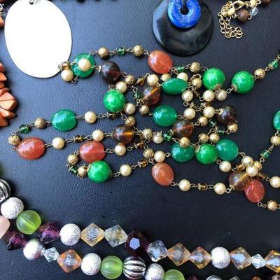 Colorful Lot of Contemporary Beaded 5 Necklaces