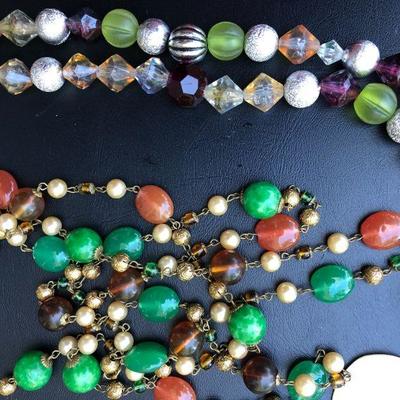 Colorful Lot of Contemporary Beaded 5 Necklaces