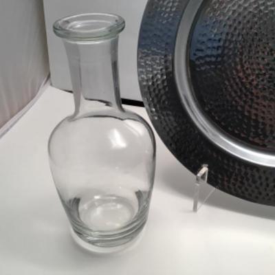 Bar Lot - Hammered Metal Tray -Carafe  Wine Aerator 