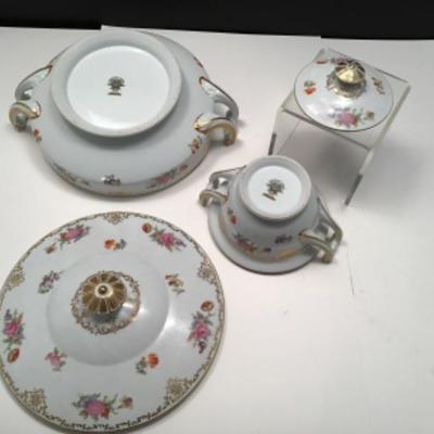 2 Pieces Noritake China Dresita Veg Bowl with Lid & Sugar Bowl With Lid