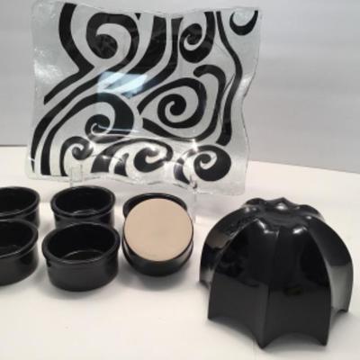 Black Glass Lot - 8 Pieces