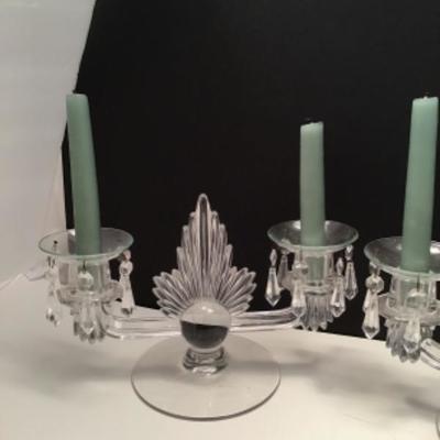 Vintage Candelabras crystal Glass with Prisms