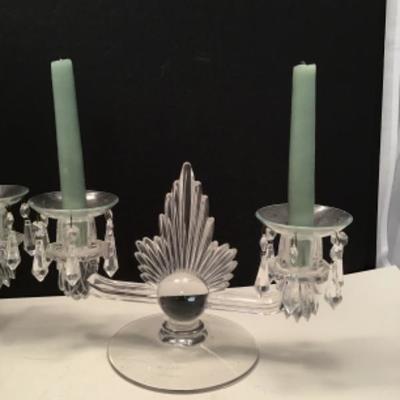 Vintage Candelabras crystal Glass with Prisms