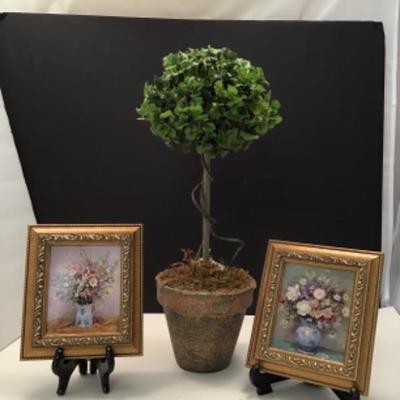 Topiary and 2 Framed Prints