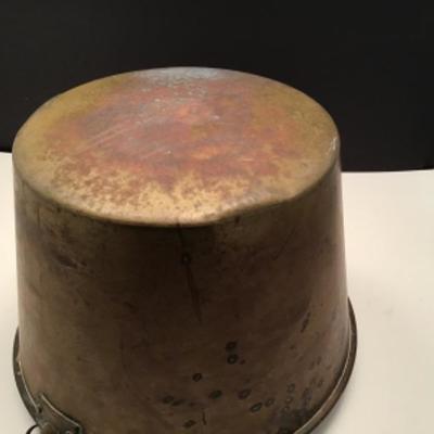 Copper and brass metal bucket