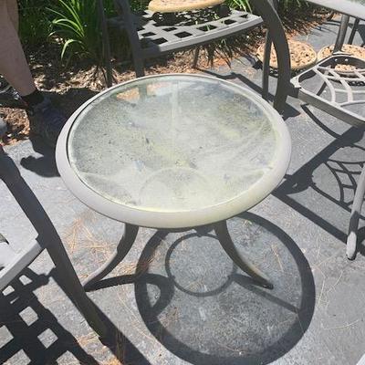 Round Glass Top Side Table $40