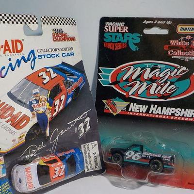 Stock car #32 band aid and New Hampshire Ford pu.