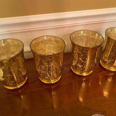 Six Gold Vases