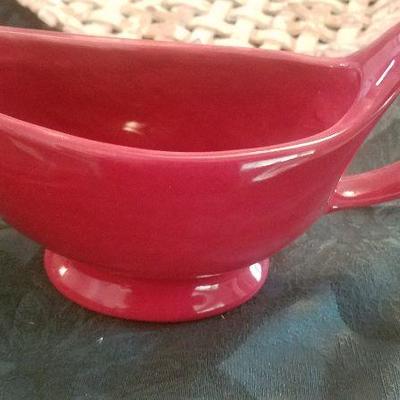 Pottery Barn Sausalito Gravy Boat Red