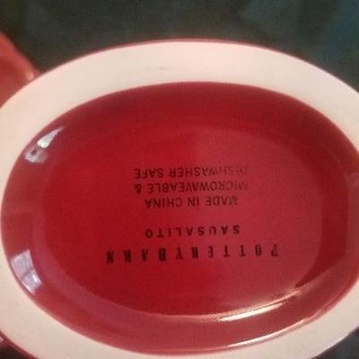 Pottery Barn Sausalito Gravy Boat Red