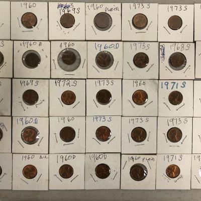 35 Carded US Cents 1960s -1973