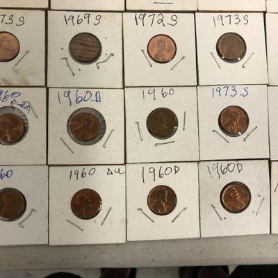 35 Carded US Cents 1960s -1973