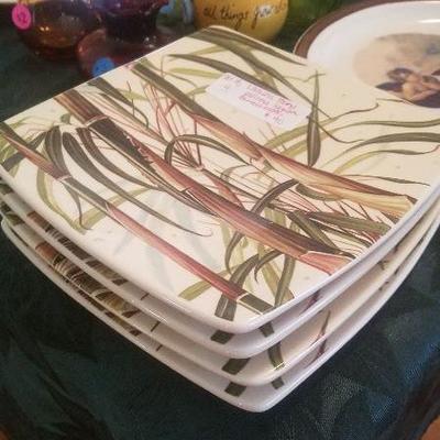 Set of 4 Square Bamboo Plates by Italian Ceramics Company
