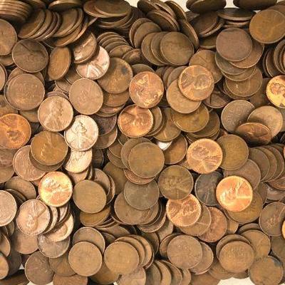Over 1000 1940s & 1950s Unsearched Wheat Pennies From Gloucester MA Hoard