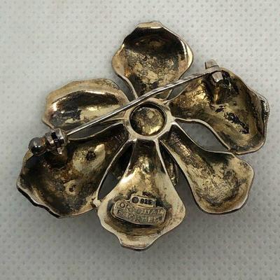 Vintage Theodor Fahrner 925 Marcasite Art Deco Vintage Lily Pin Brooch