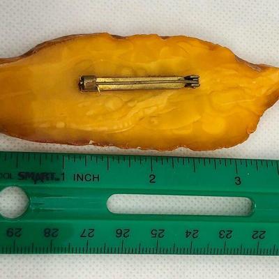 Stunning Butterscotch Amber Art Deco Era 4â€ Brooch Ex Cnd