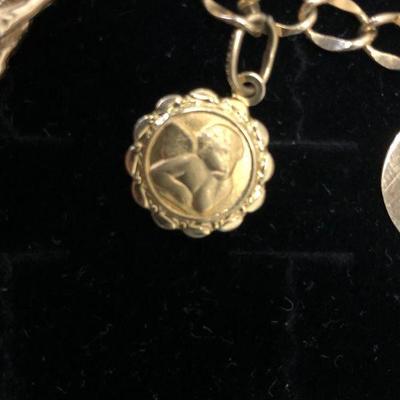  14kt & 10kt Gold Charm Bracelet Gloucester MA Estate MAW Shell etc