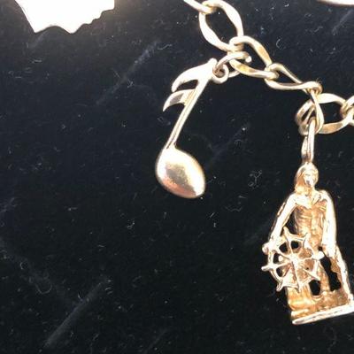  14kt & 10kt Gold Charm Bracelet Gloucester MA Estate MAW Shell etc