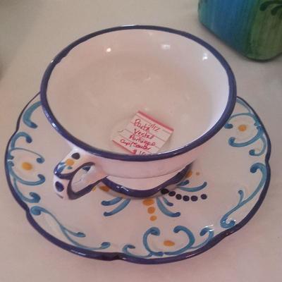Porta Vestal Cup & Saucer Set Hand Painted