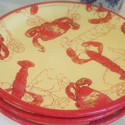 Set of 4 Lobster Plates April Cornell for Silverstri