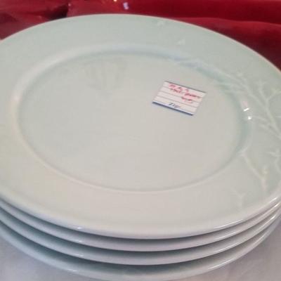 Set of 4 Blue Plates by Matceramica