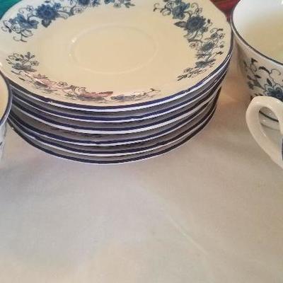 Set of 5 cups and saucers Sangostone Blue Classic