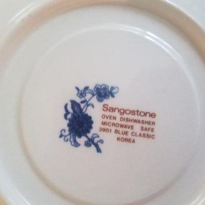 Set of 5 cups and saucers Sangostone Blue Classic