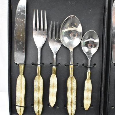 Qty 3 Enchanted Cutlery in Box - Silver, Gold - Set of Five in each Box