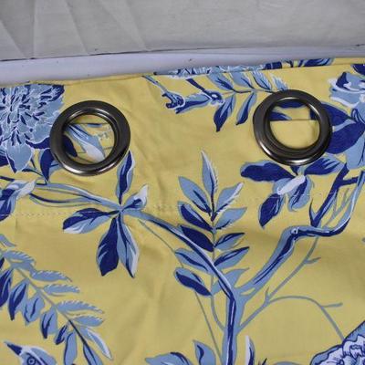 2x Yellow/Blue/White Floral Curtains Blackout Grommet 38