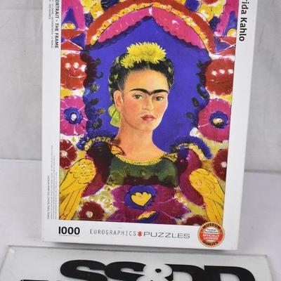 Self Portrait, The Frame Frida Kahlo 1000-Piece Puzzle. Open. Pieces unverified