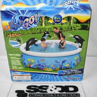 H2OGO! Orca Inflatable Spray Pool. Untested, As Is