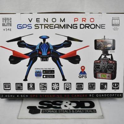 Venom Pro Live Feed HD GPS Drone Video Camera ROTORS SPIN; DOES NOT TAKE OFF