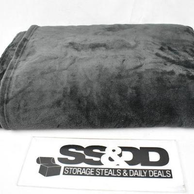 Charcoal Gray Super Soft Blanket by Bare Home, approx 88
