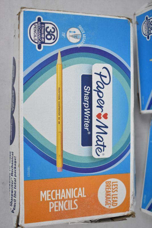 3 Boxes Paper Mate Mechanical Pencils, Yellow, 36 Count in each box