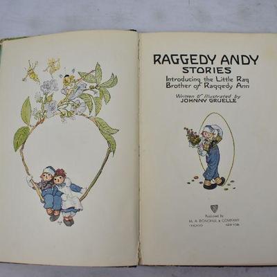 Hardcover Raggedy Andy Stories Book by Johnny Gruelle, Antique 1920
