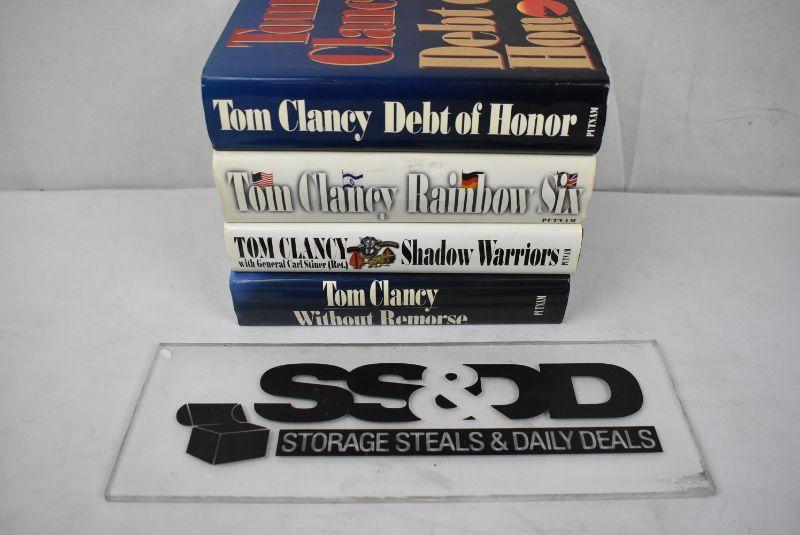 4 Hardcover Fiction Books By Tom Clancy Debt Of Honor To