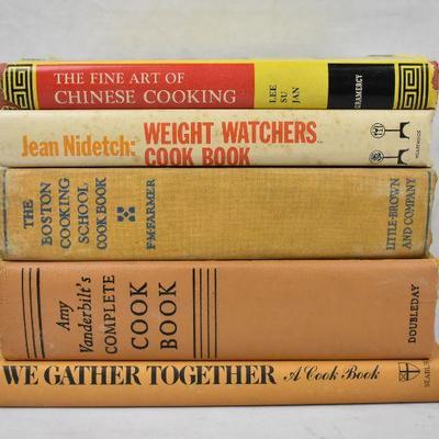 5 Hardcover Books on Food & Cooking: Chinese Cooking -to- We Gather Together