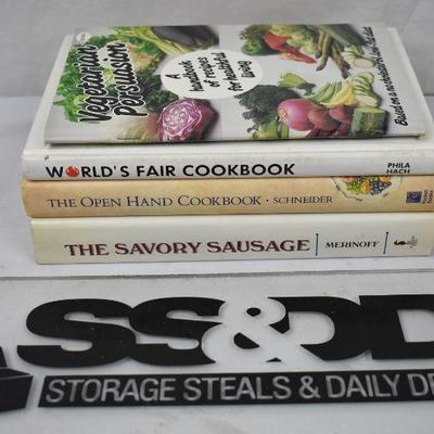 4 Cookbooks (3 Hardcover): Vegetarian Persuasion -to- The Svory Sausage
