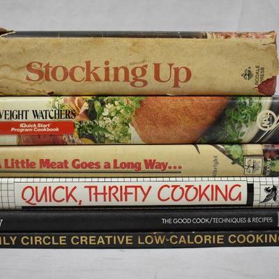 6 Hardcover Cook Books, Vintage: Stocking Up -to- Family Circle