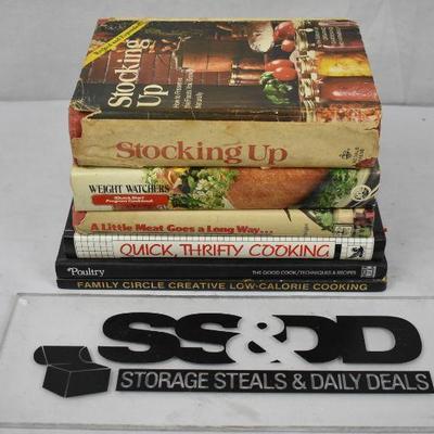 6 Hardcover Cook Books, Vintage: Stocking Up -to- Family Circle
