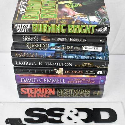 8 Hardcover Fiction: Sci-Fi, etc: Burning Bright -to- Nightmares & Dreamscapes