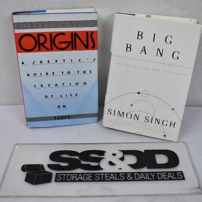 2 Hardcover Books: Robert Shapiro Origins & Simon Singh Big Bang