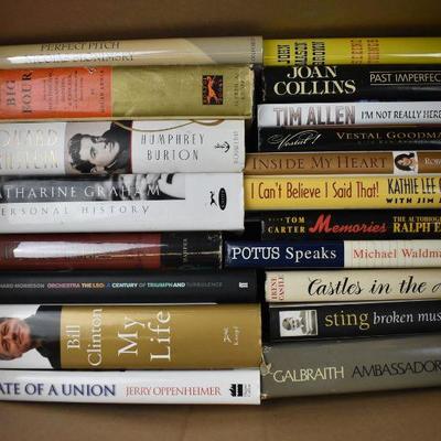 19 Hardcover Books, Biography: Perfect Pitch -to- Ambassador. Biography Box #1