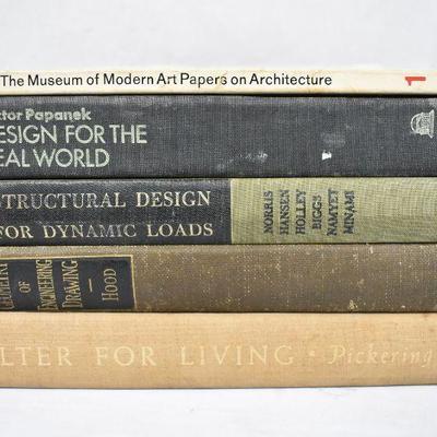 5 Vintage Books on Architecture/Design/Engineering